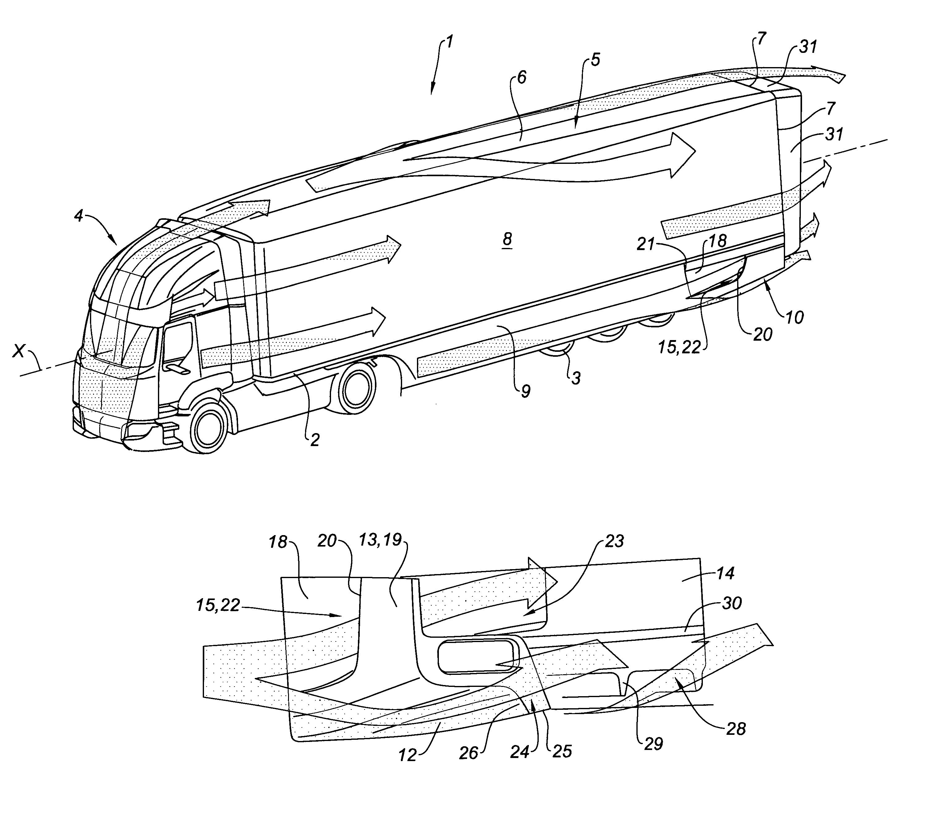 Rear aerodynamic device for a vehicle and vehicle equipped with such a device