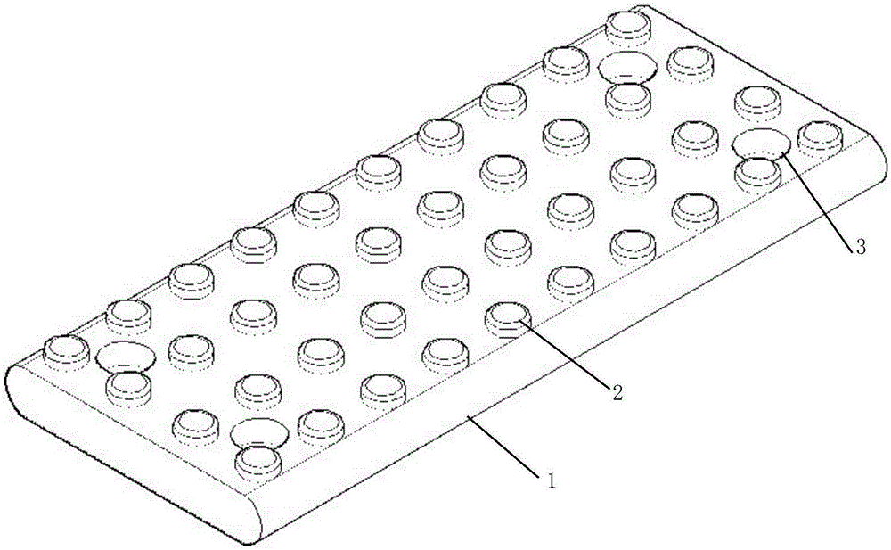 Braking vane provided with rubber embosses and application method of braking vane