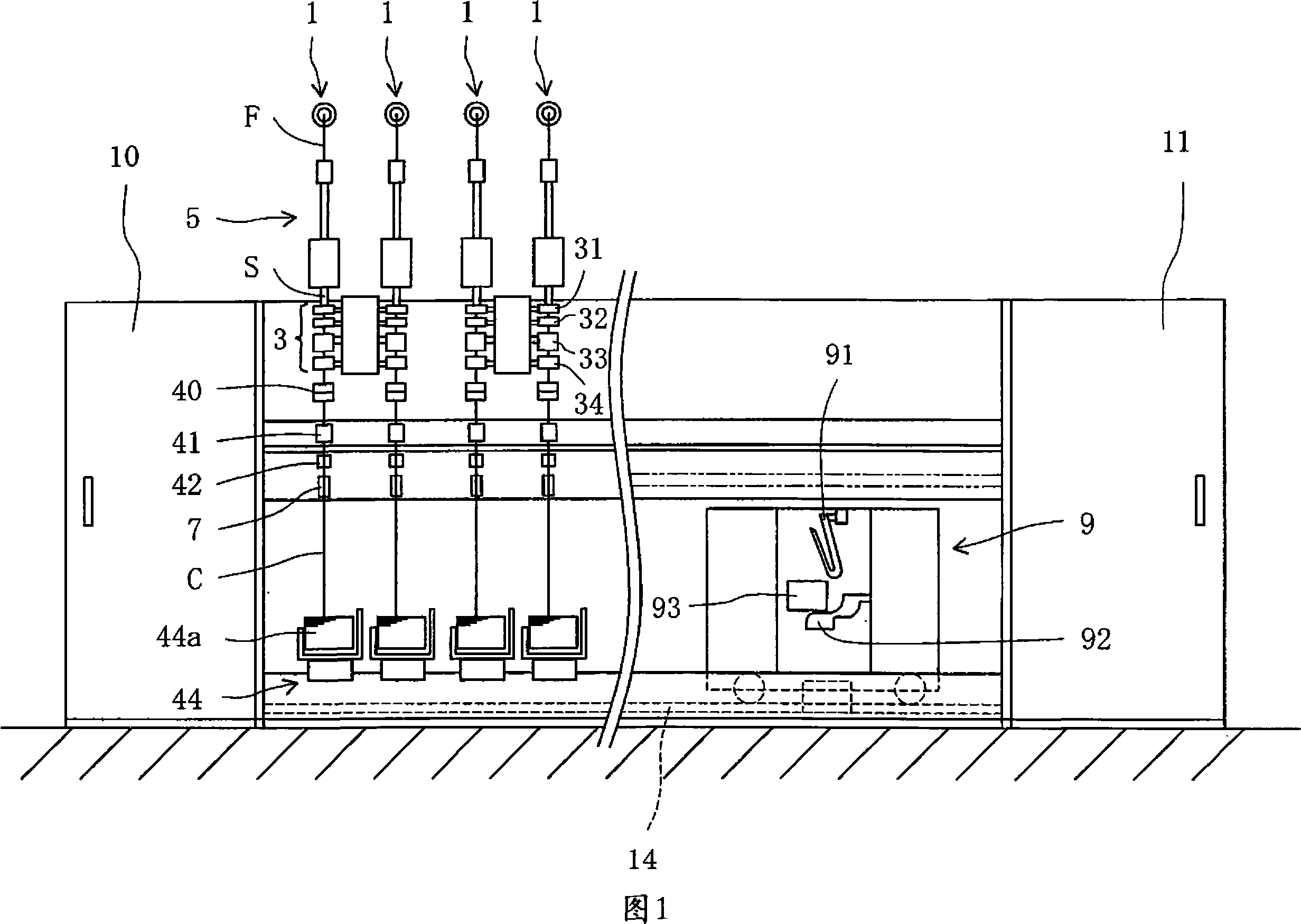 Wadding detecting method and device in core yarn spinning