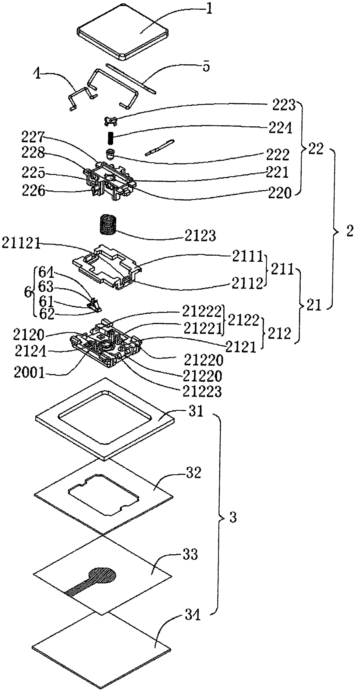 A film contact type optical keyboard