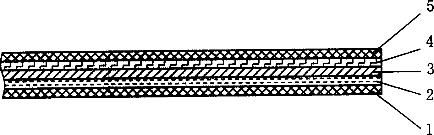 Metallization holographic laser false-proof shrinking film and cold transfer producing process therefor