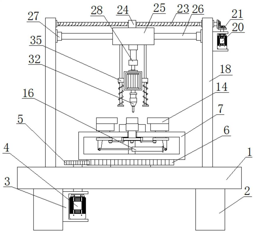 Drilling device for automobile brake pad