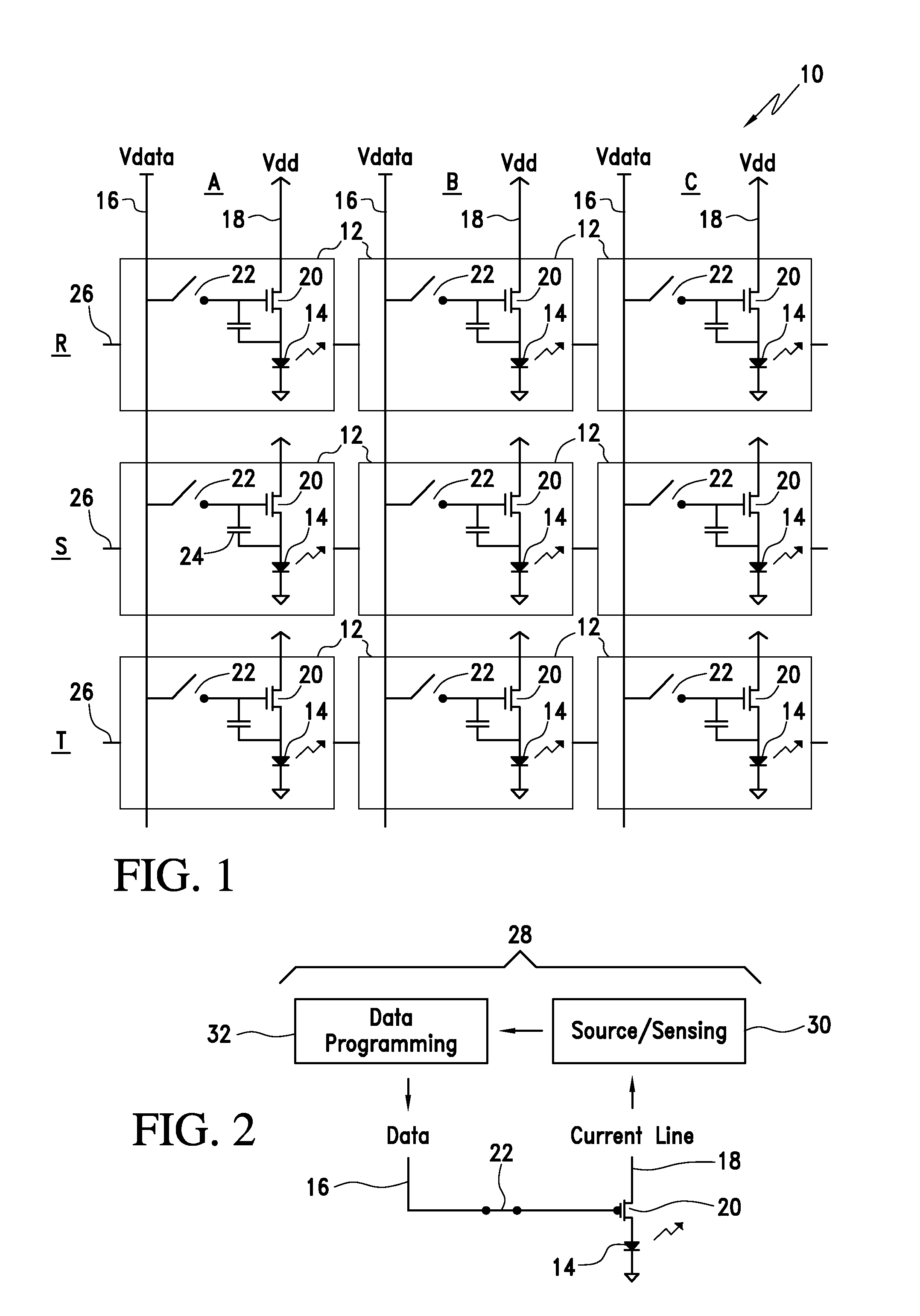 Active matrix display and method