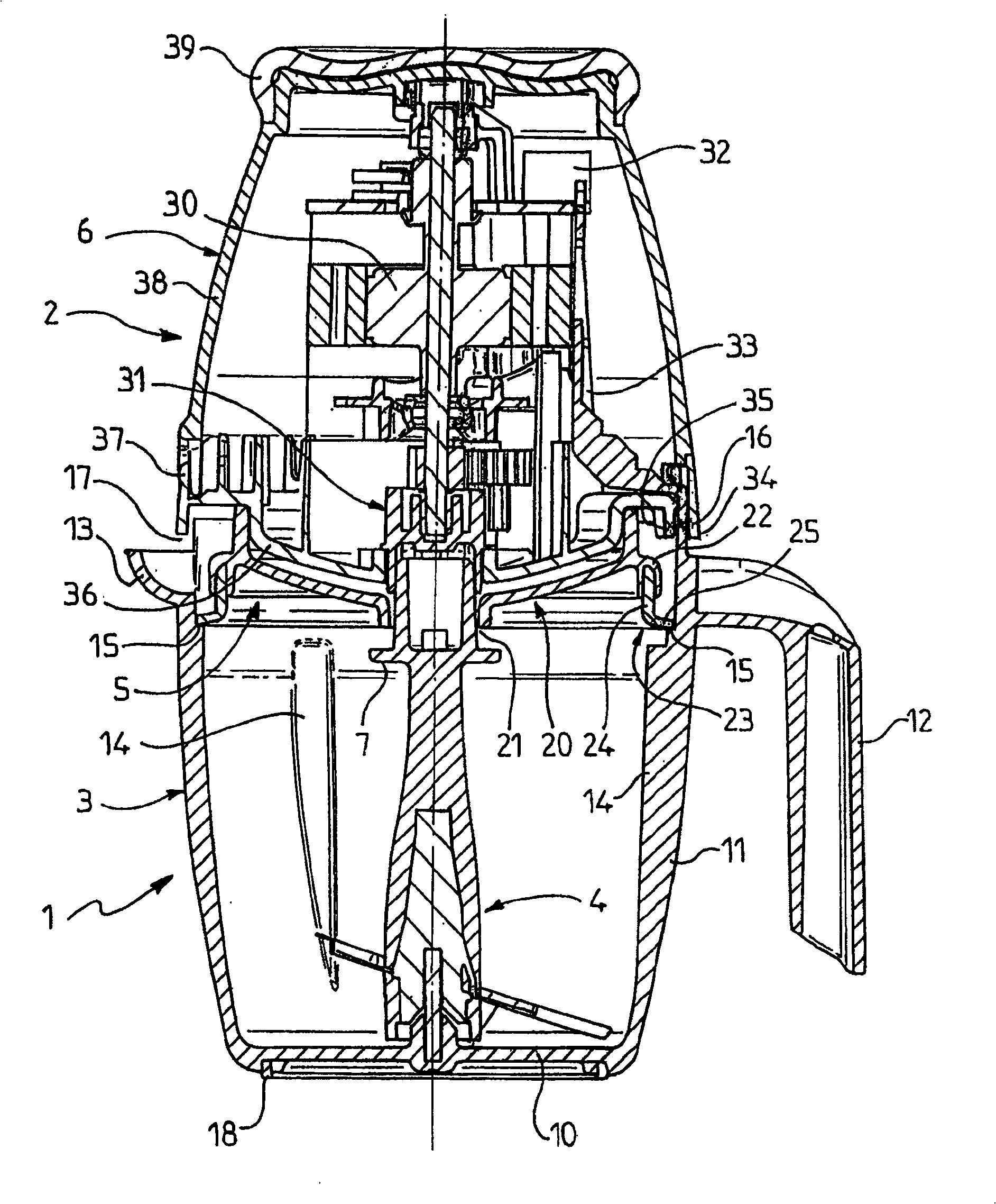 Household apparatus for culinary preparation with motor housing and a sealing gasket