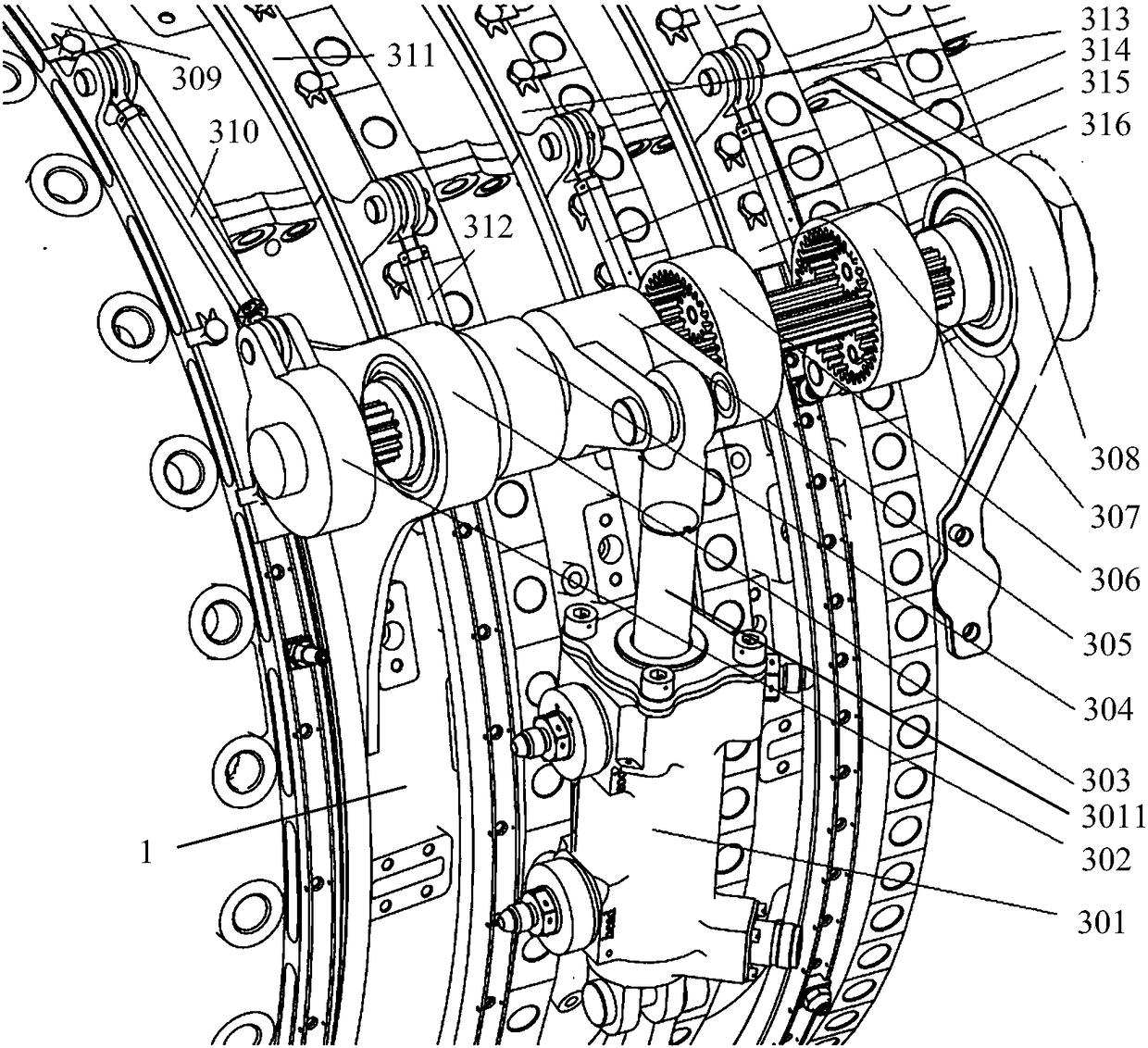 Stator blade regulating mechanism of air compressor