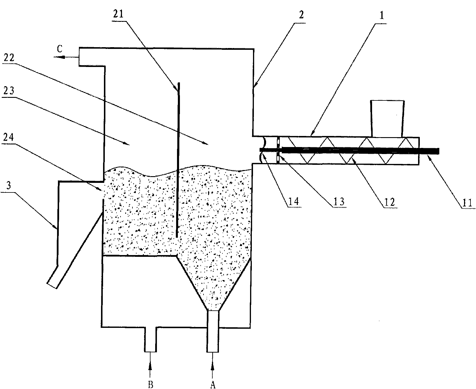 Sludge granulation and drying device and method