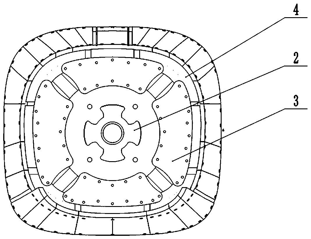 Small combined molding die for aircraft skin