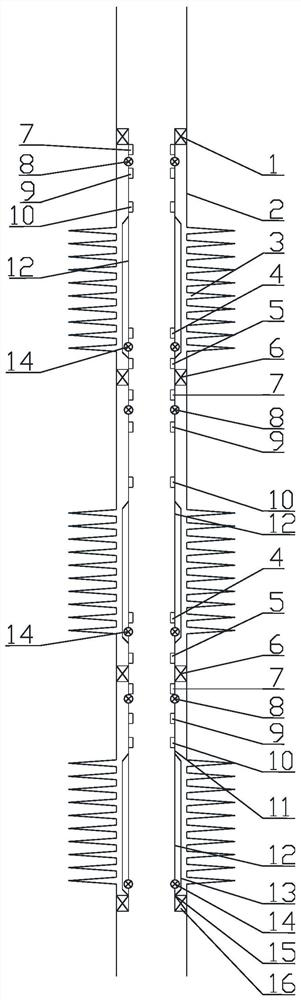 One-time multi-layer gravel packing tool for long-span perforation section