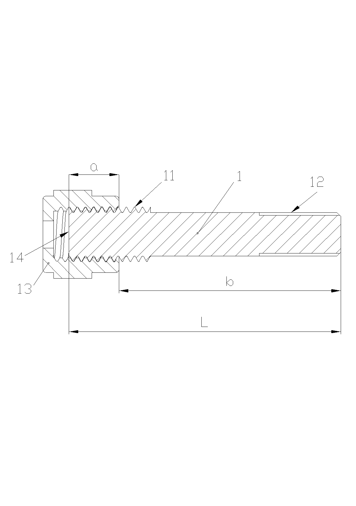 Quick measuring tool for effective lengths of internal threads