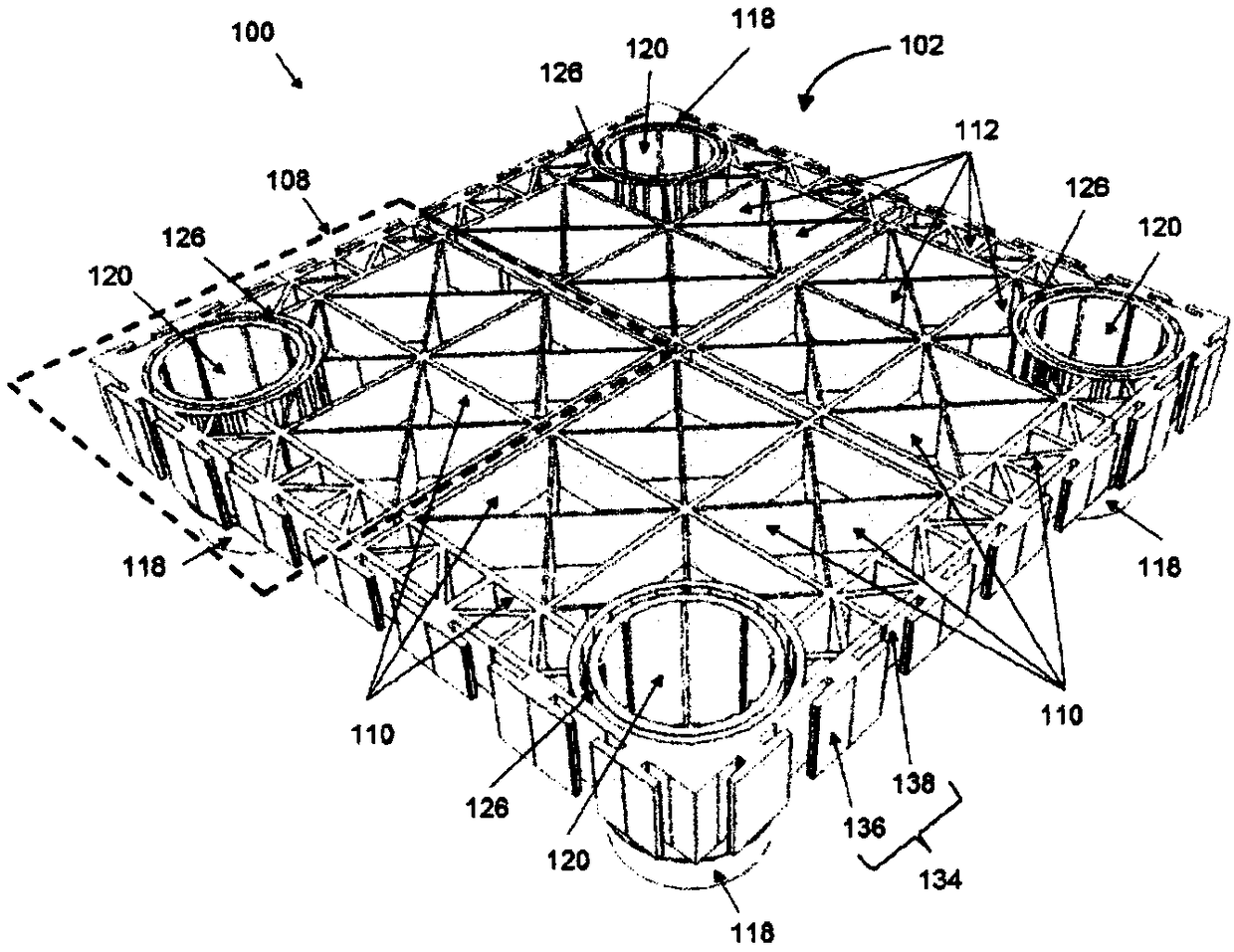 Modular pallet and multilayer support structure