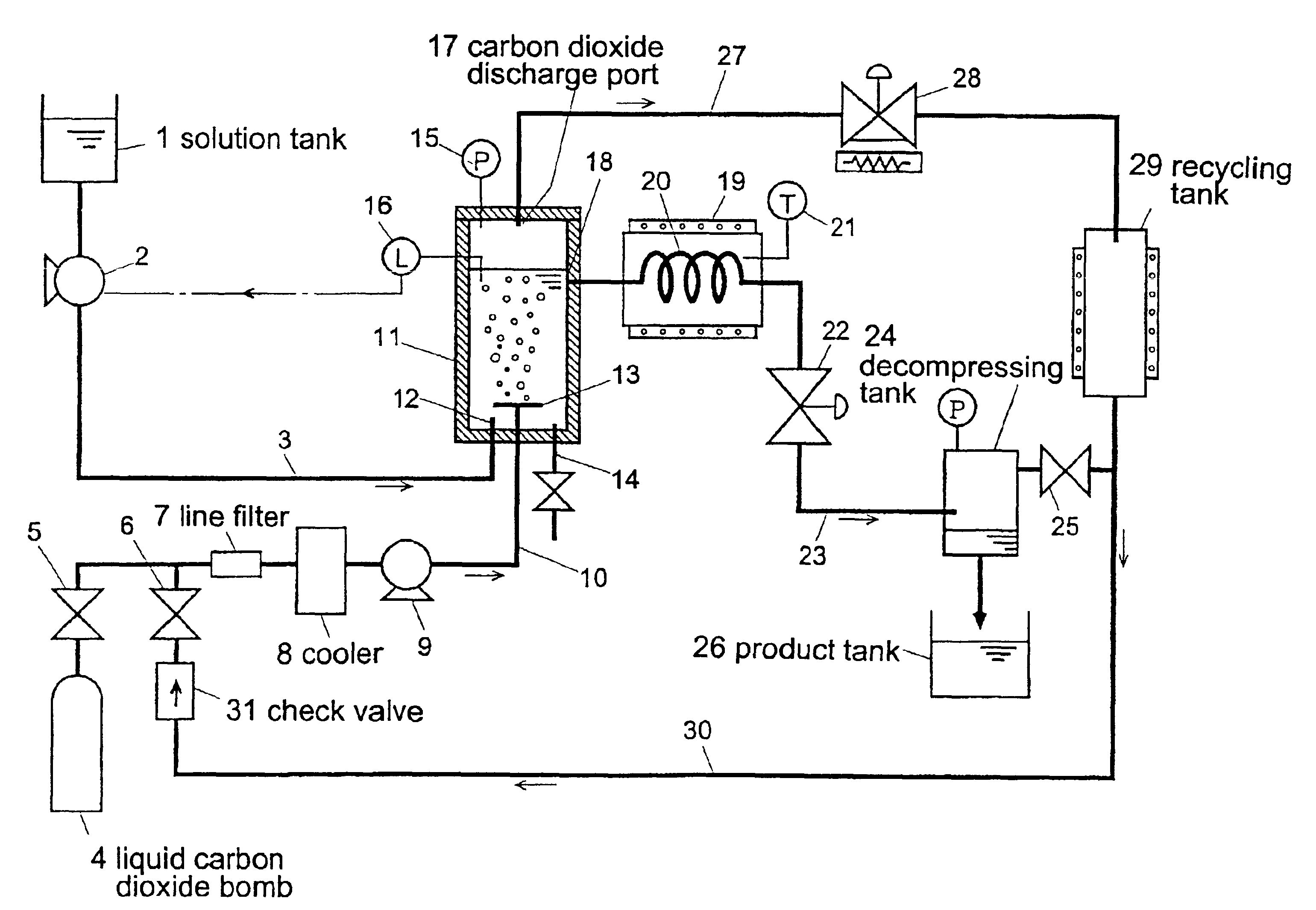 Continuous processing method and continuous processing apparatus for liquid-form substance, and liquid-form substance processed thereby