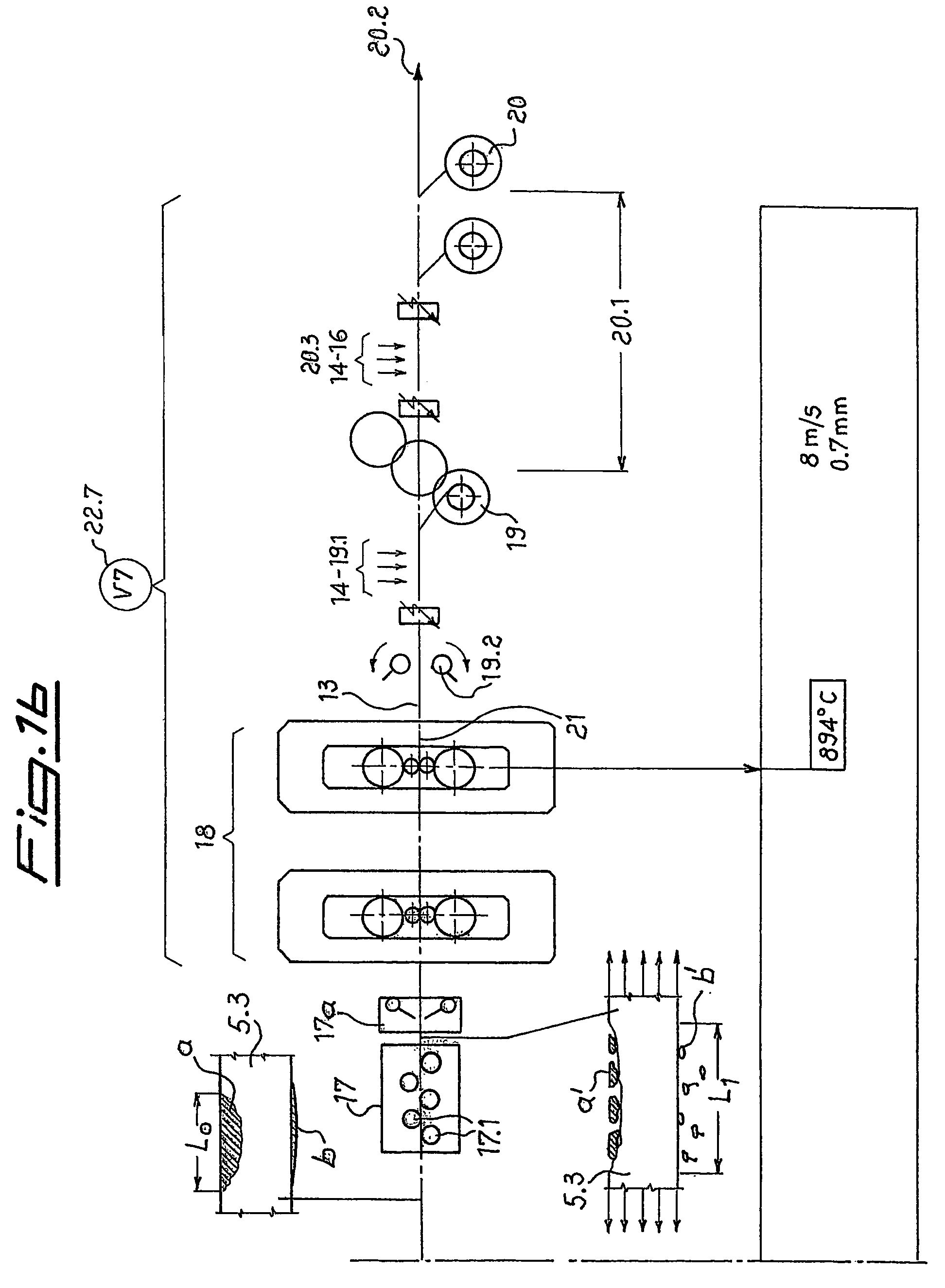 Process and production line for manufacturing ultrathin hot rolled strips based on the thin slab technique