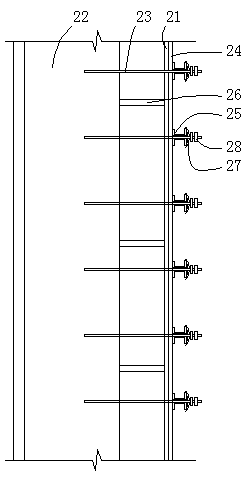 A construction method of basement retaining wall based on concrete pouring molding wall