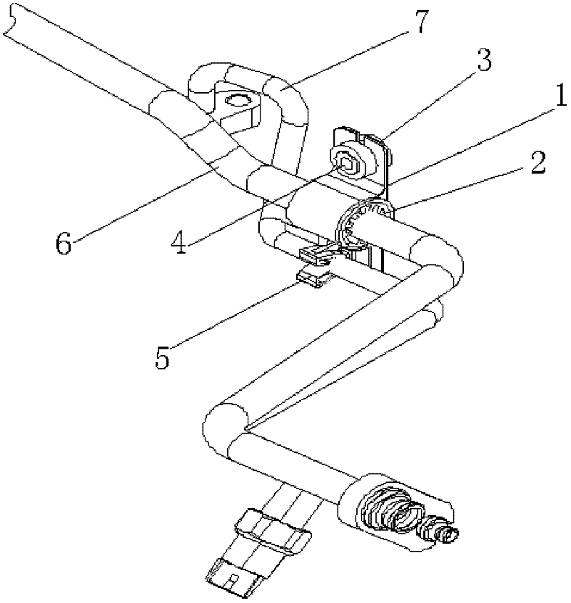 Air conditioning pipeline fixing device of automobile