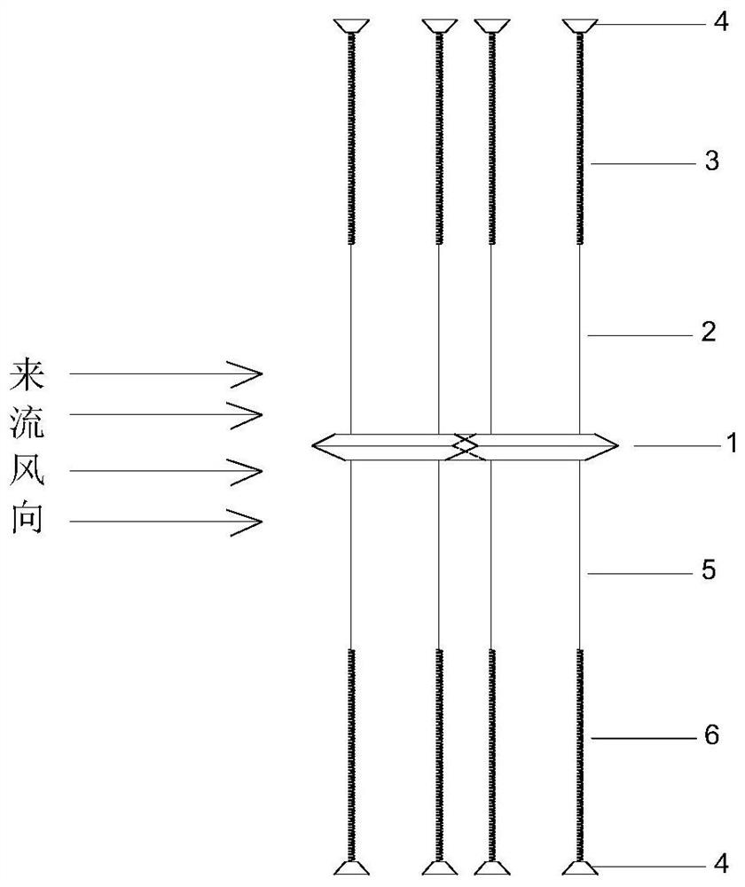 Bridge rigid segment model vibration measurement device for simulating oblique wind test condition in wind tunnel