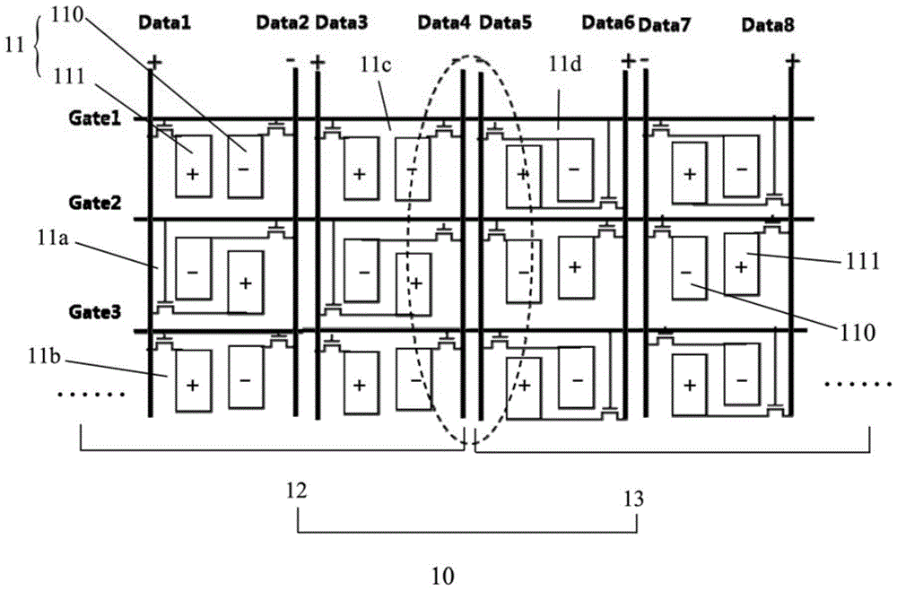 A kind of driving method of array substrate, display panel and display panel