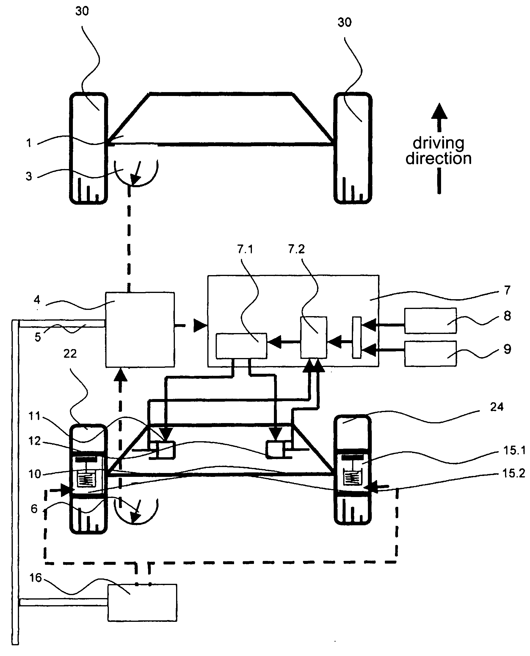 Rear axle steering system for a mobile crane