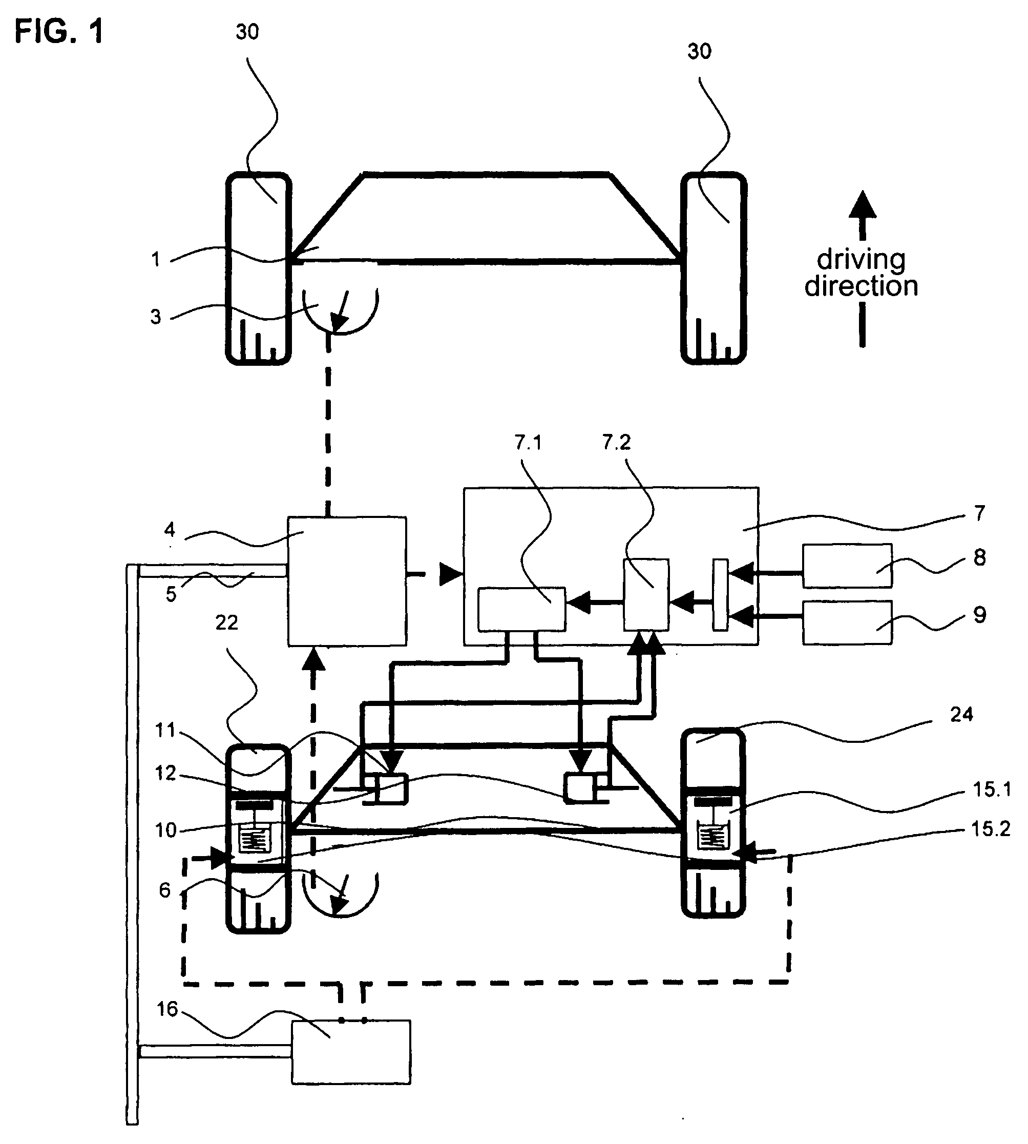 Rear axle steering system for a mobile crane