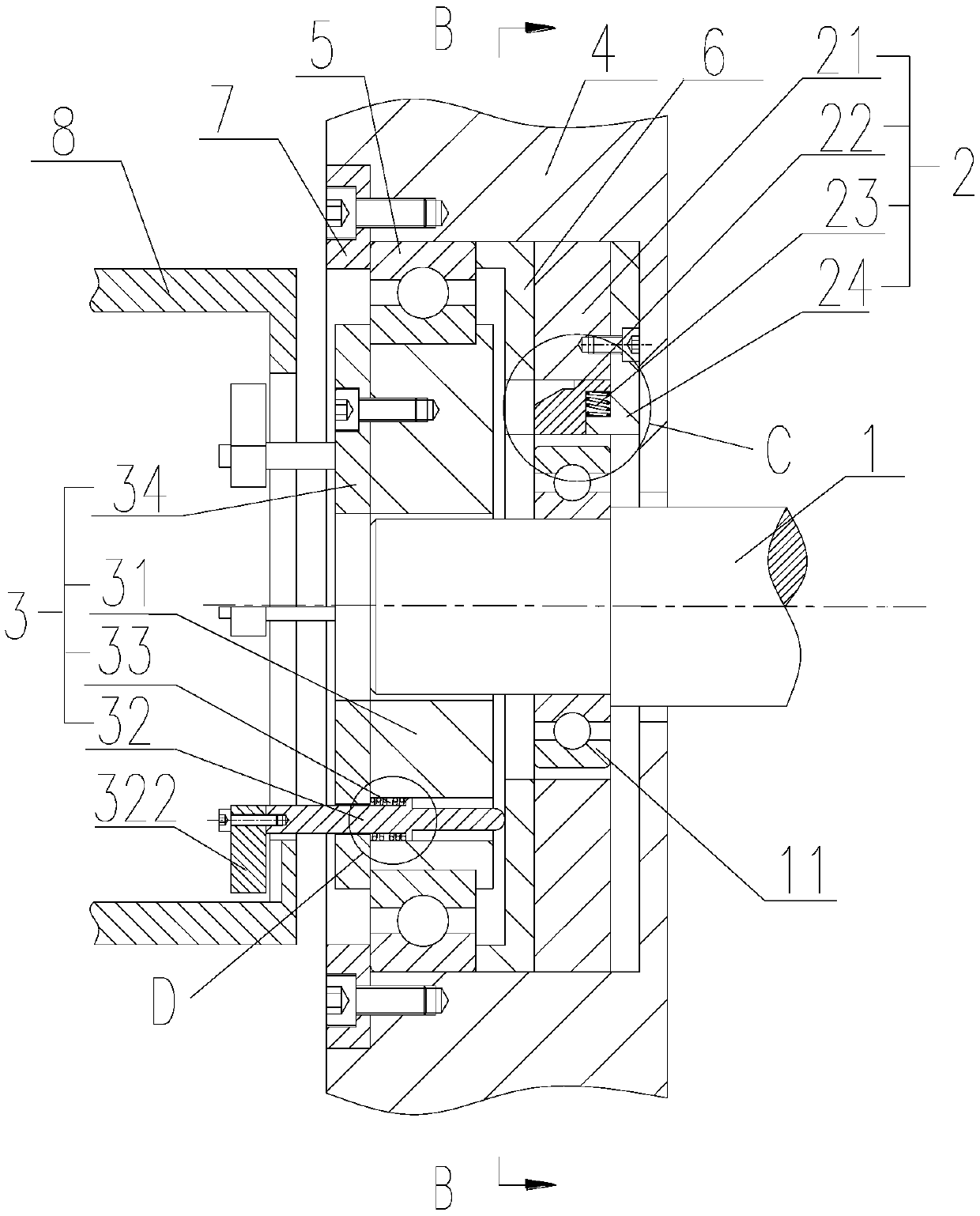 Bearing protection device capable of adjusting bearing outer ring gap