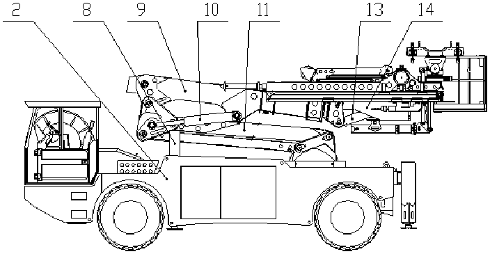 Multi-function tunnel rock drilling and arching all-in-one machine