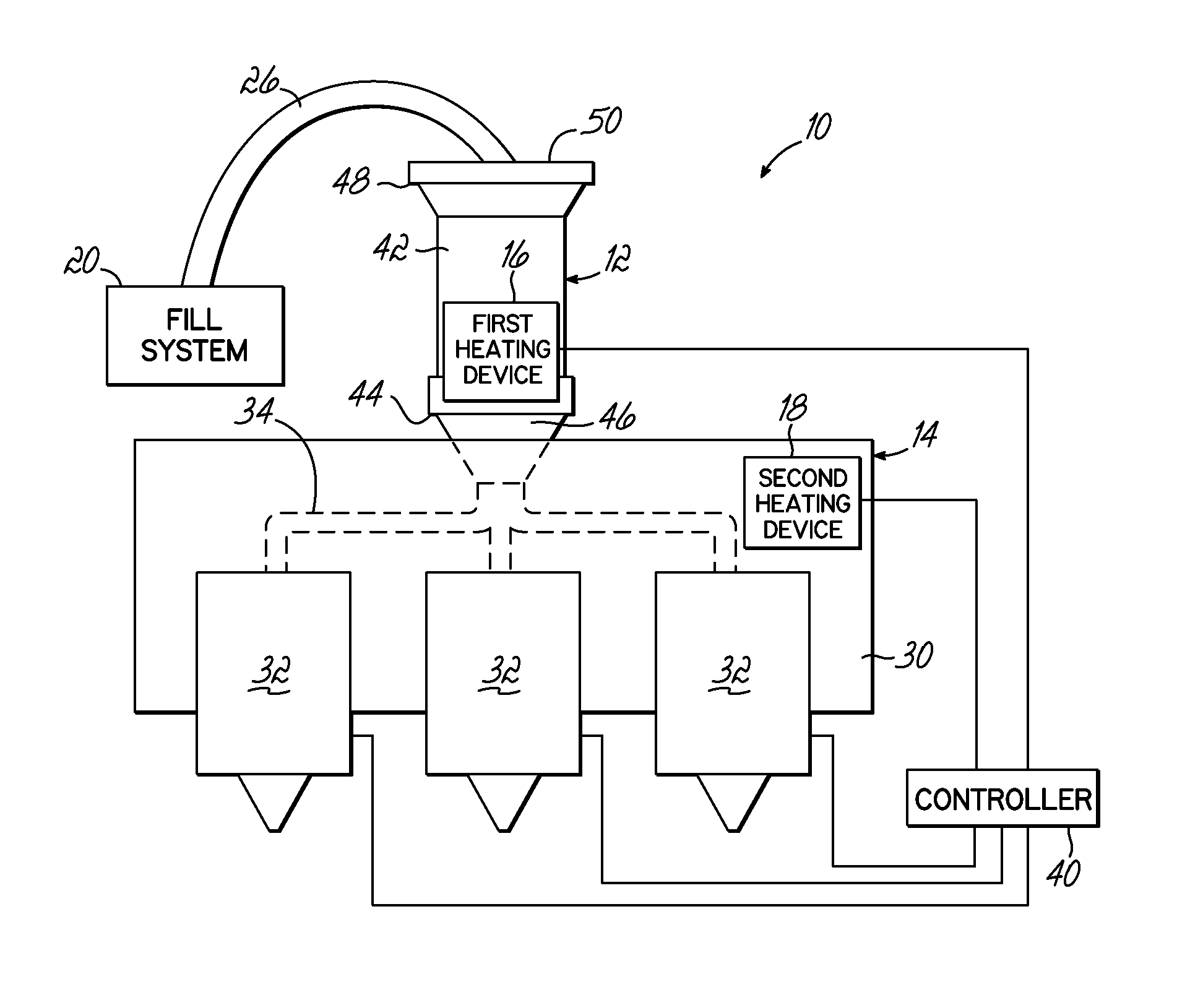 Adhesive dispensing system and method with melt on demand at point of dispensing