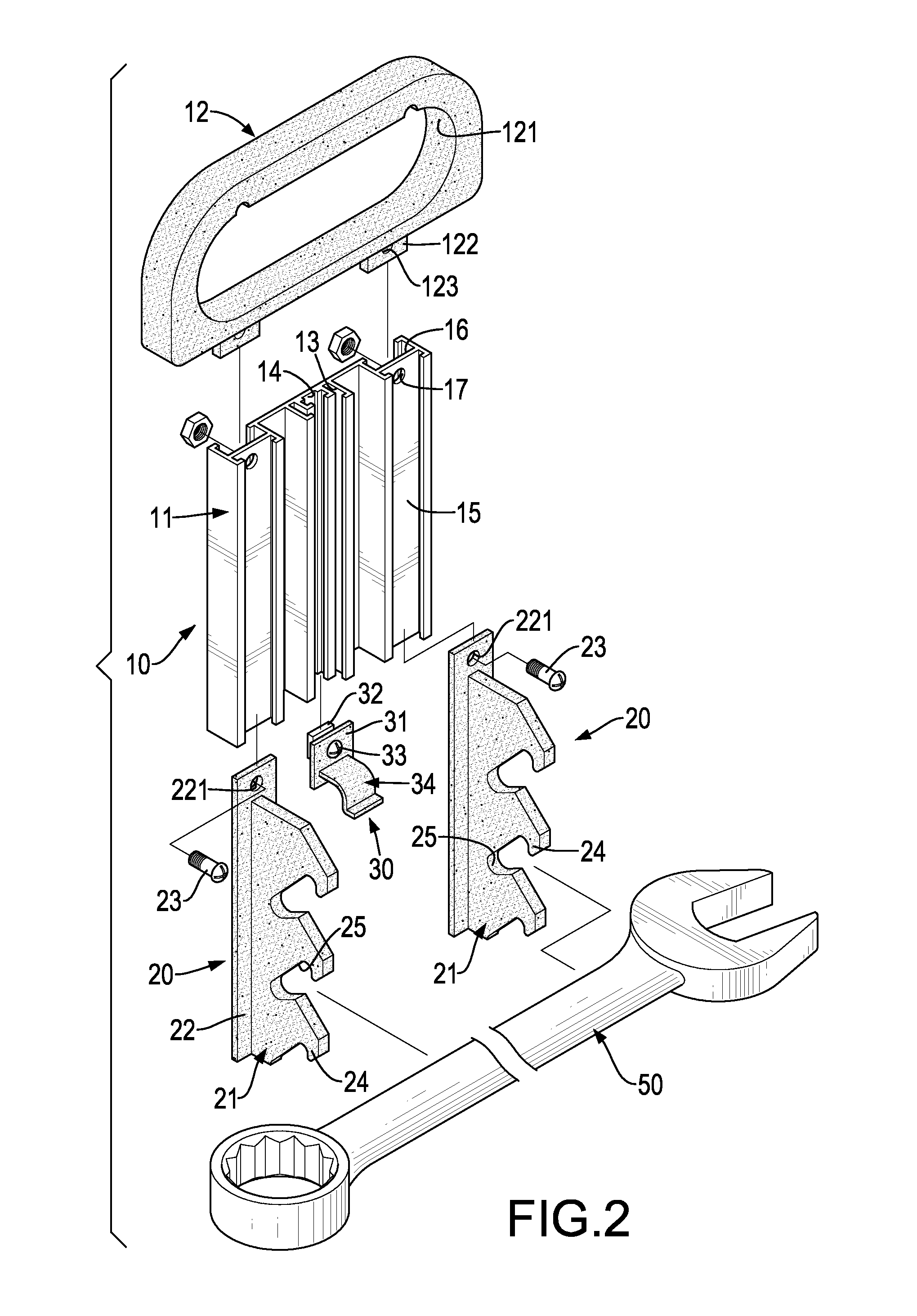 Hand tool frame