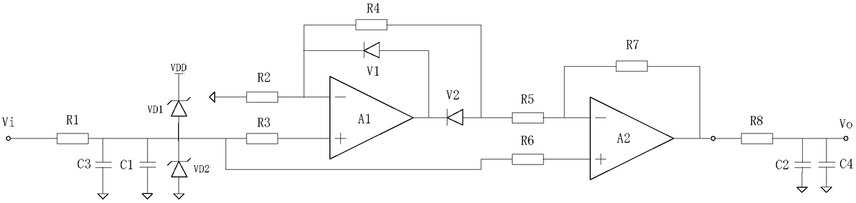 Frequency conversion measurement circuit for over-excitation protection and over-excitation protection method