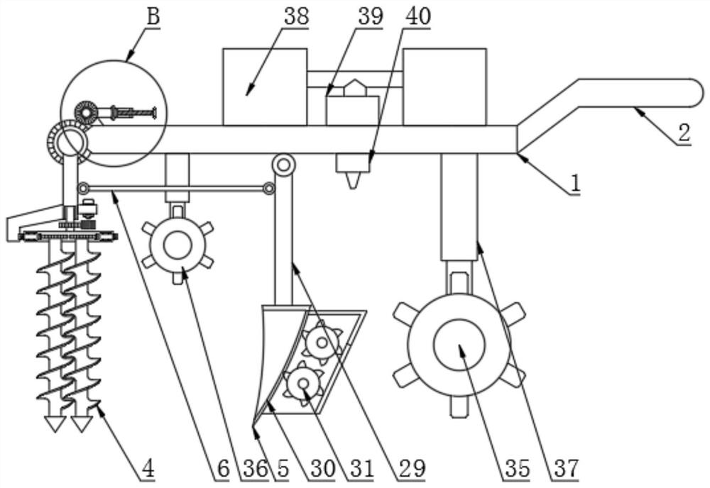 Soil turning device for tea planting