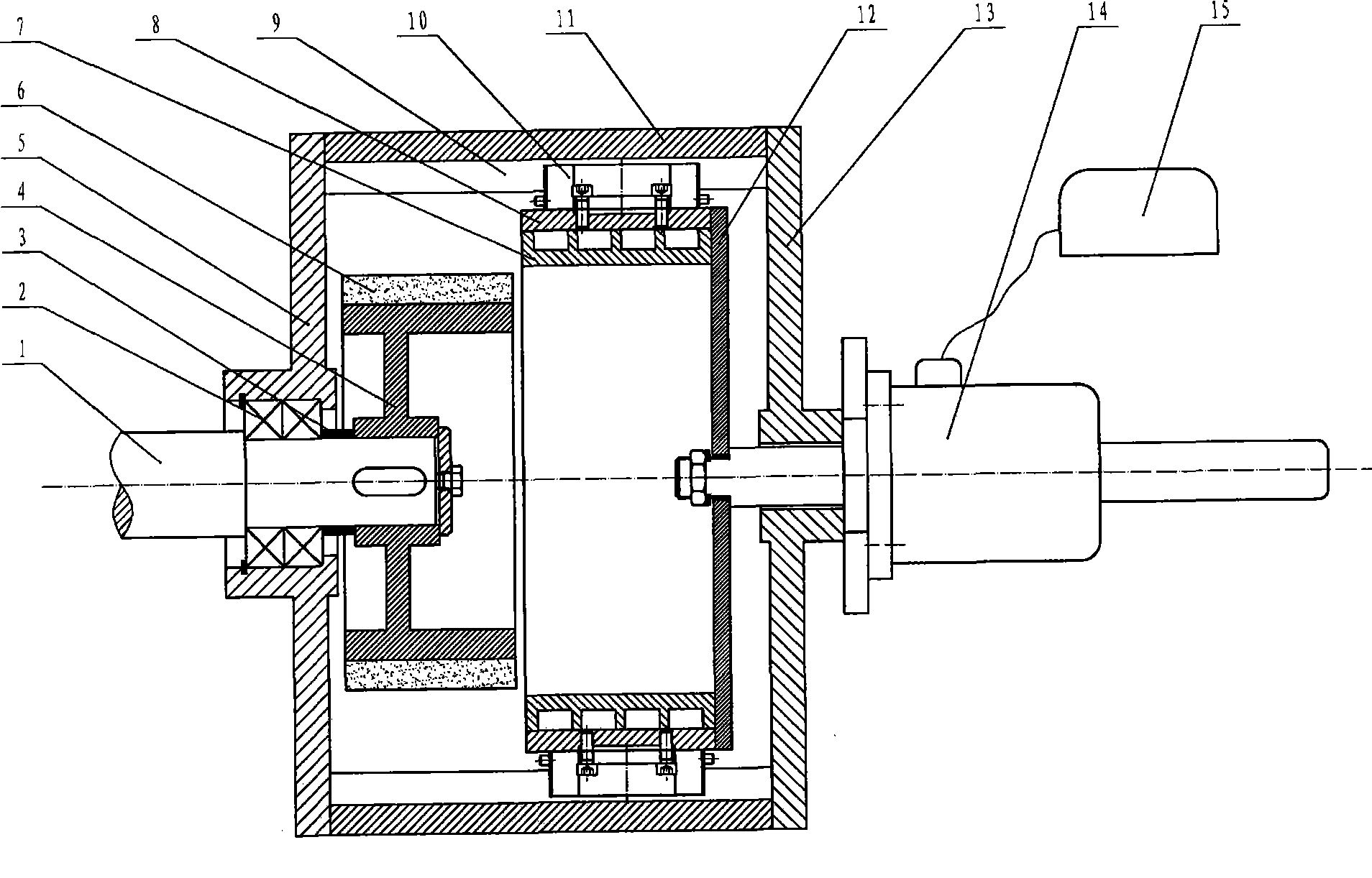 Hub type liquid cooling permanent magnet dynamometer