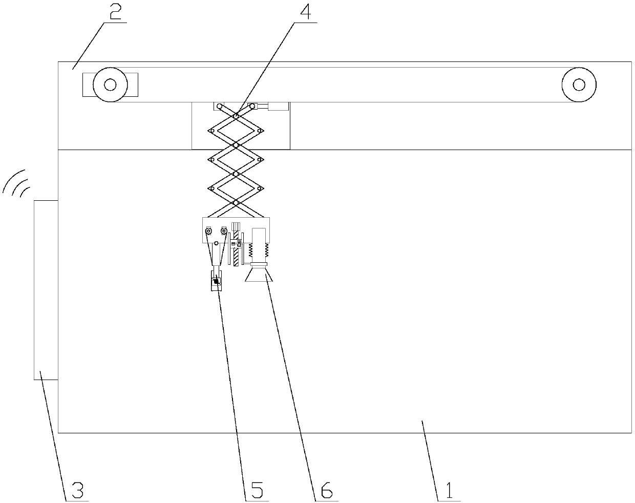 Intelligent device with blackboard wiping and dust absorbing functions