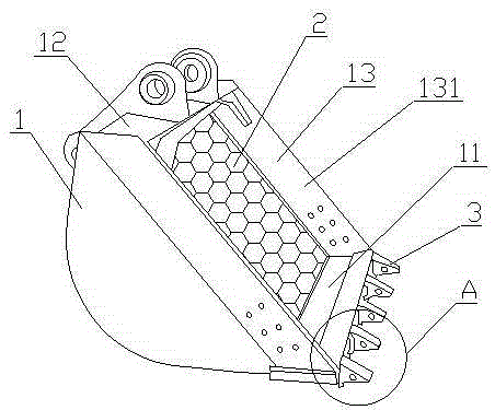 Excavator bucket for civil engineering