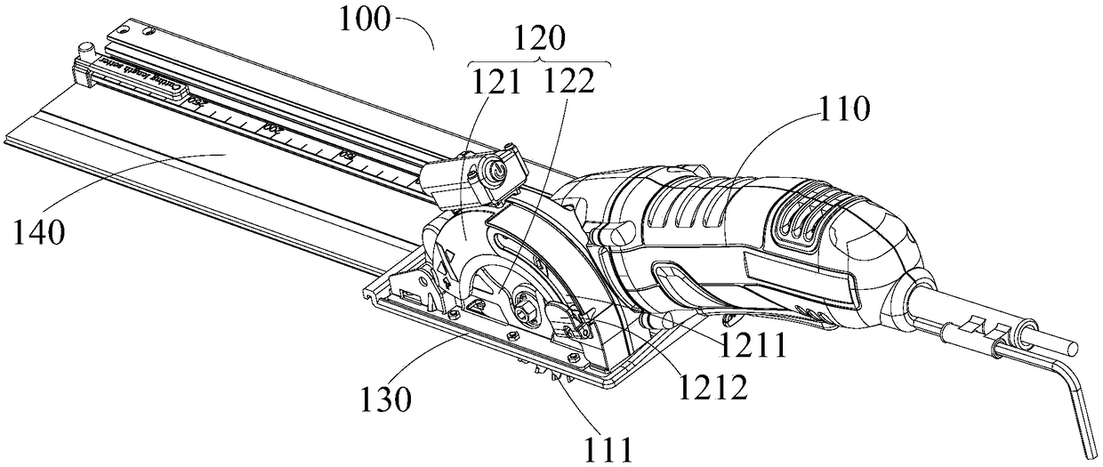 Automatic rebound guide rail and inserting cutting power tool comprising same