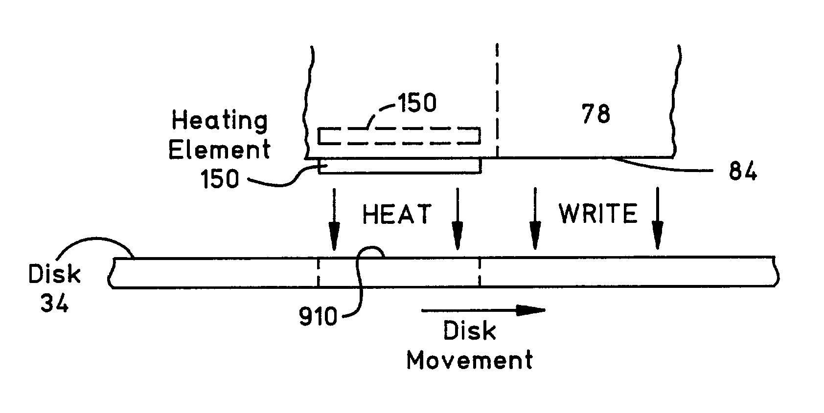 Magnetic head having a heater circuit for thermally-assisted writing