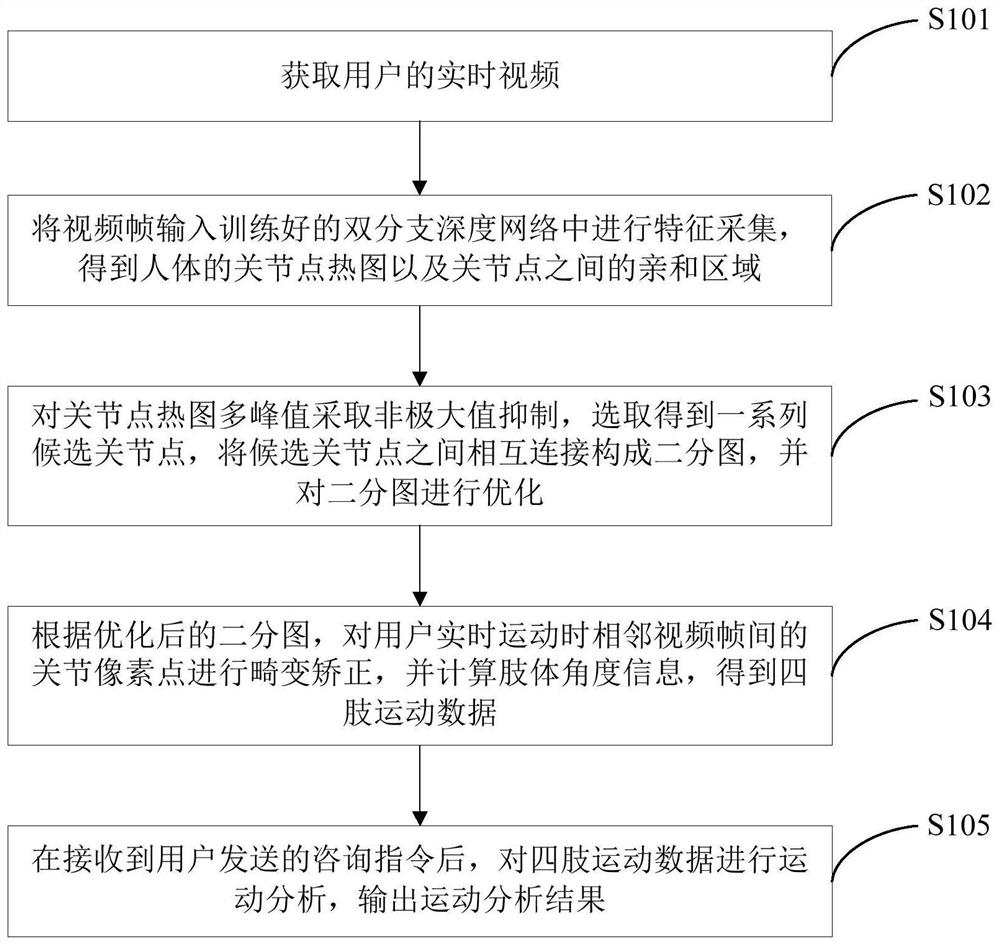 Real-time attitude estimation motion analysis method and system, computer equipment and storage medium