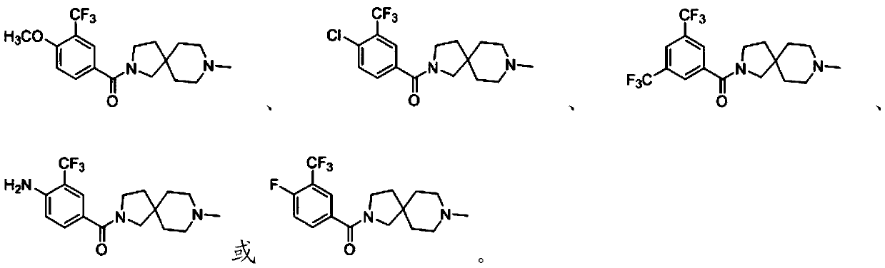A diazaspiro derivative containing 3-trifluoromethyl-phenyl substituent and its preparation method and application