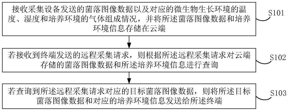 A method and device for remote acquisition and processing of colony image data