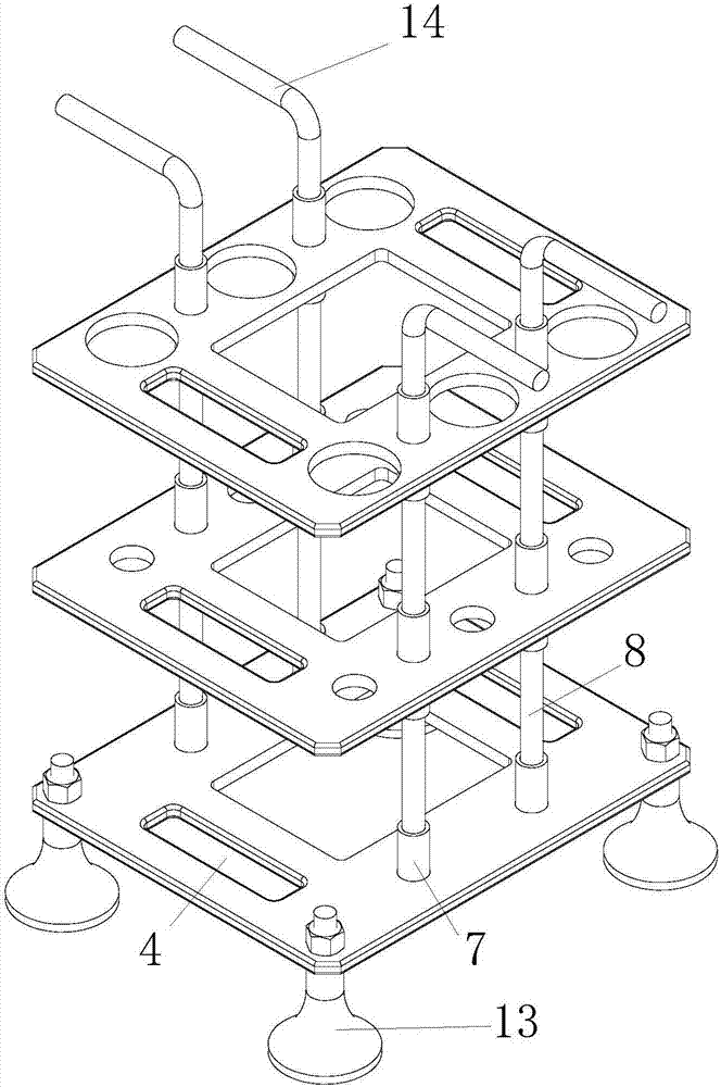 Clamp special for sleeve vertical grouting