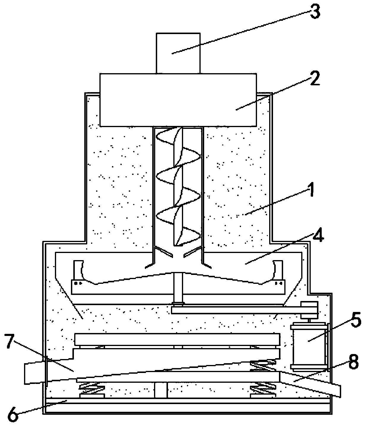 Tea seed shelling device with centrifugal collision-type cutting deflection screening classification