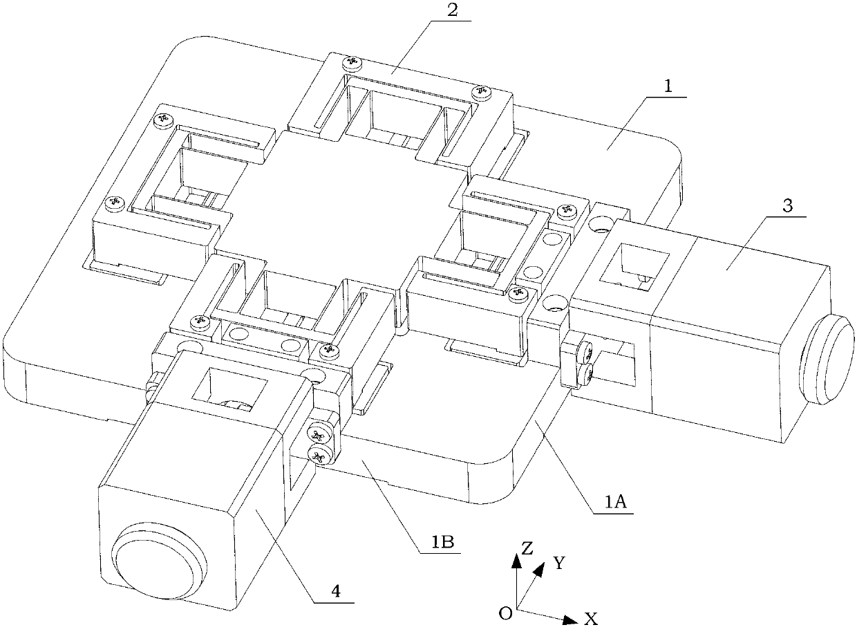 Layered parallel connection two-degree-of-freedom precise positioning platform based on flexible beams