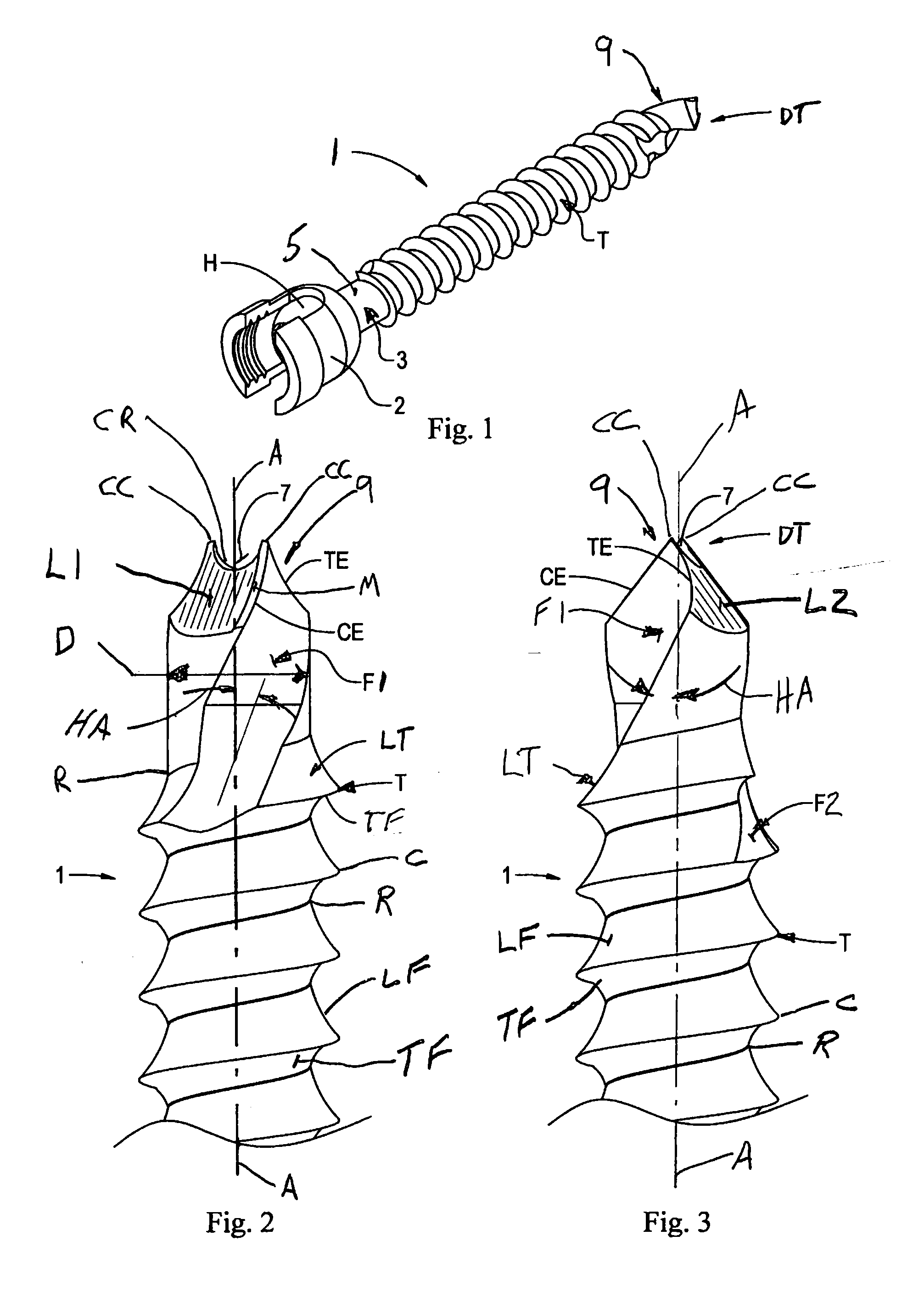 Self drilling, self-tapping bone screw and method of installing for bicortical purchase