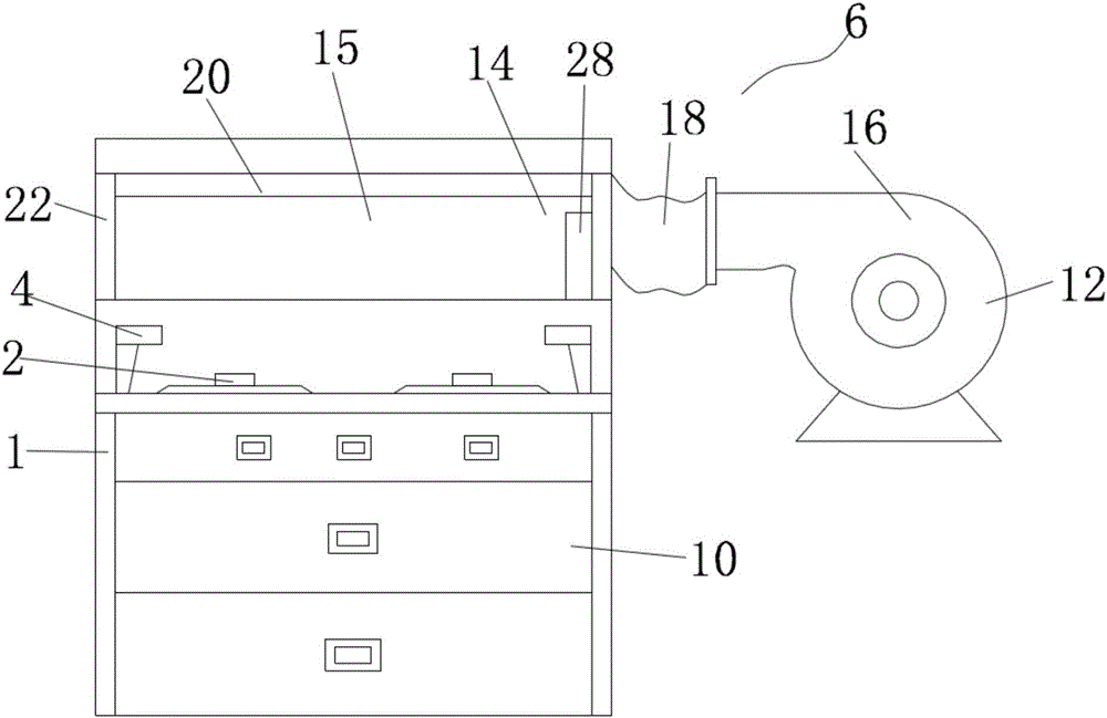 Intelligent integrated kitchenware capable of realizing high-suction-force oil smoke extraction