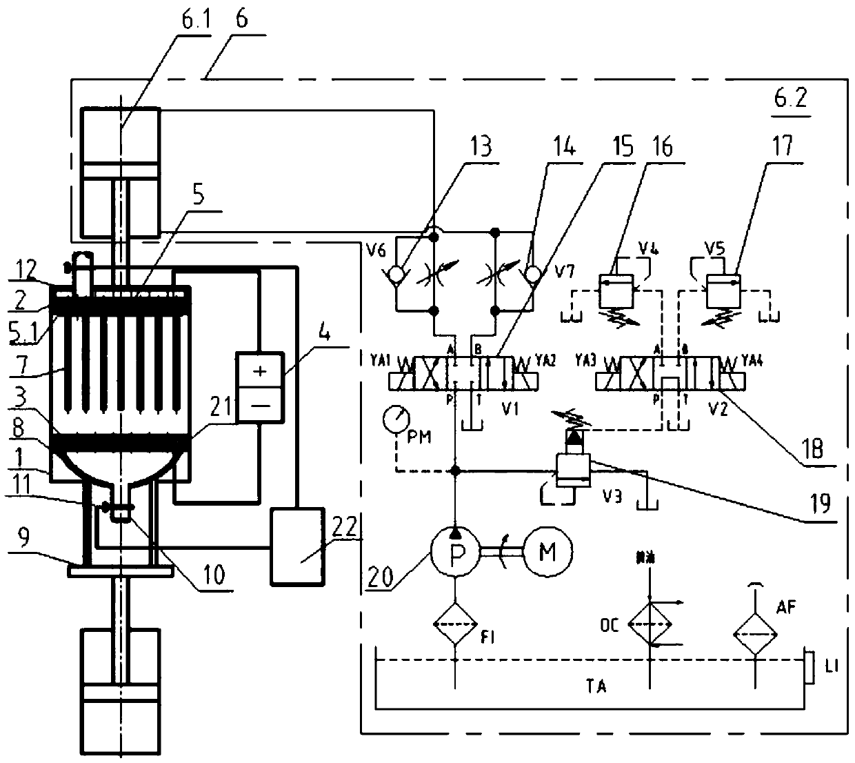 Sewage sludge dewatering device coupled with electro-osmosis and mechanical filter press