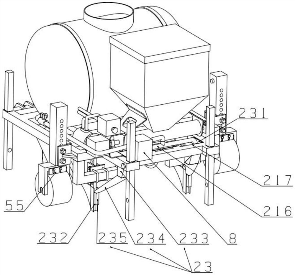 A water and fertilizer integrated pine management machine for perennial cane