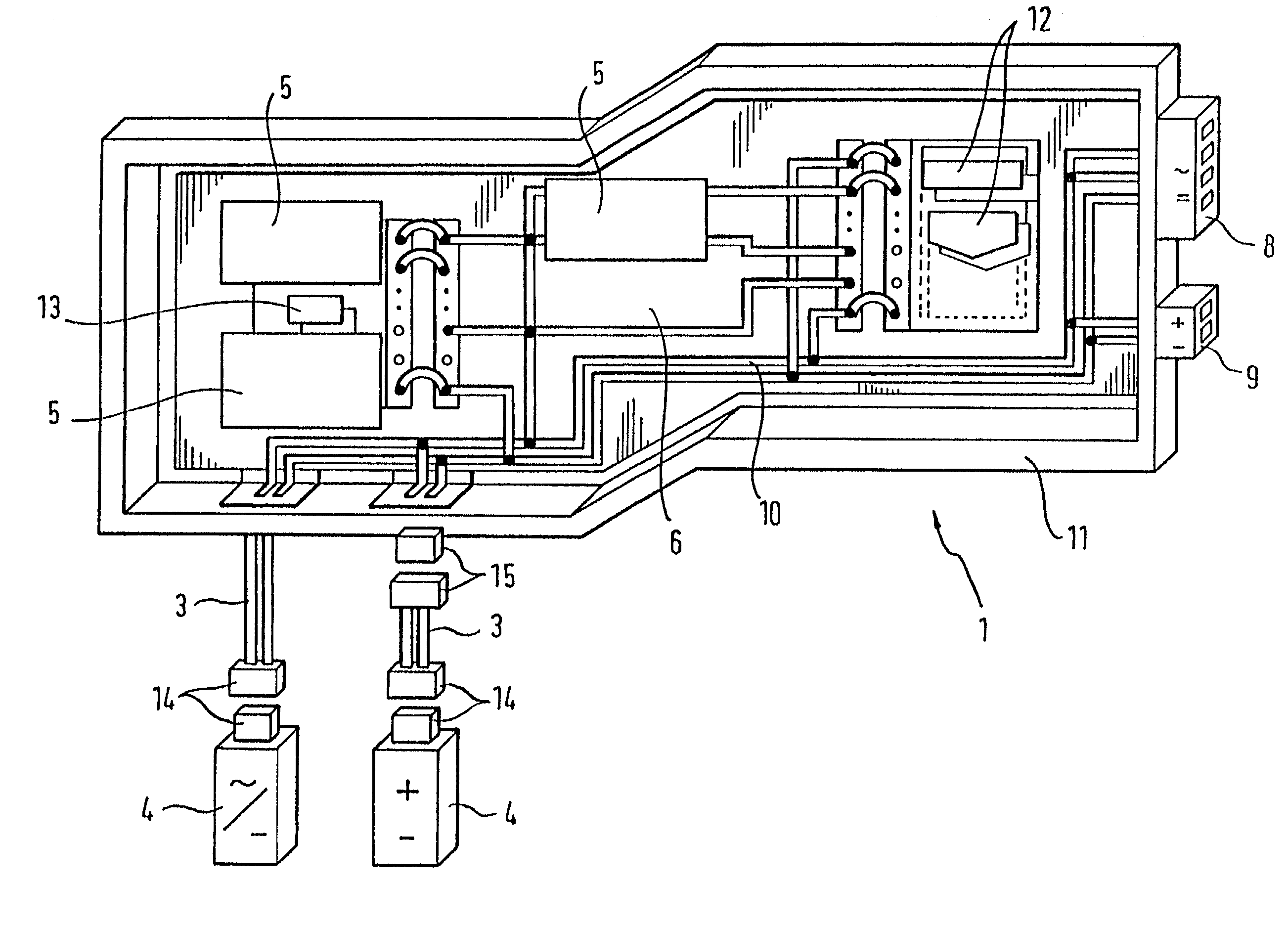 Electrical wiring system for the drive unit in vehicles