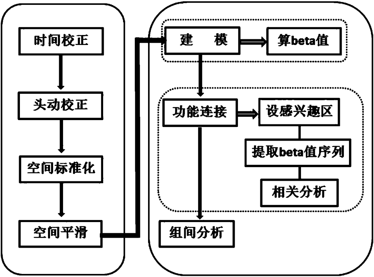 Method for analyzing functional connection of brain areas of heroin addict in task state