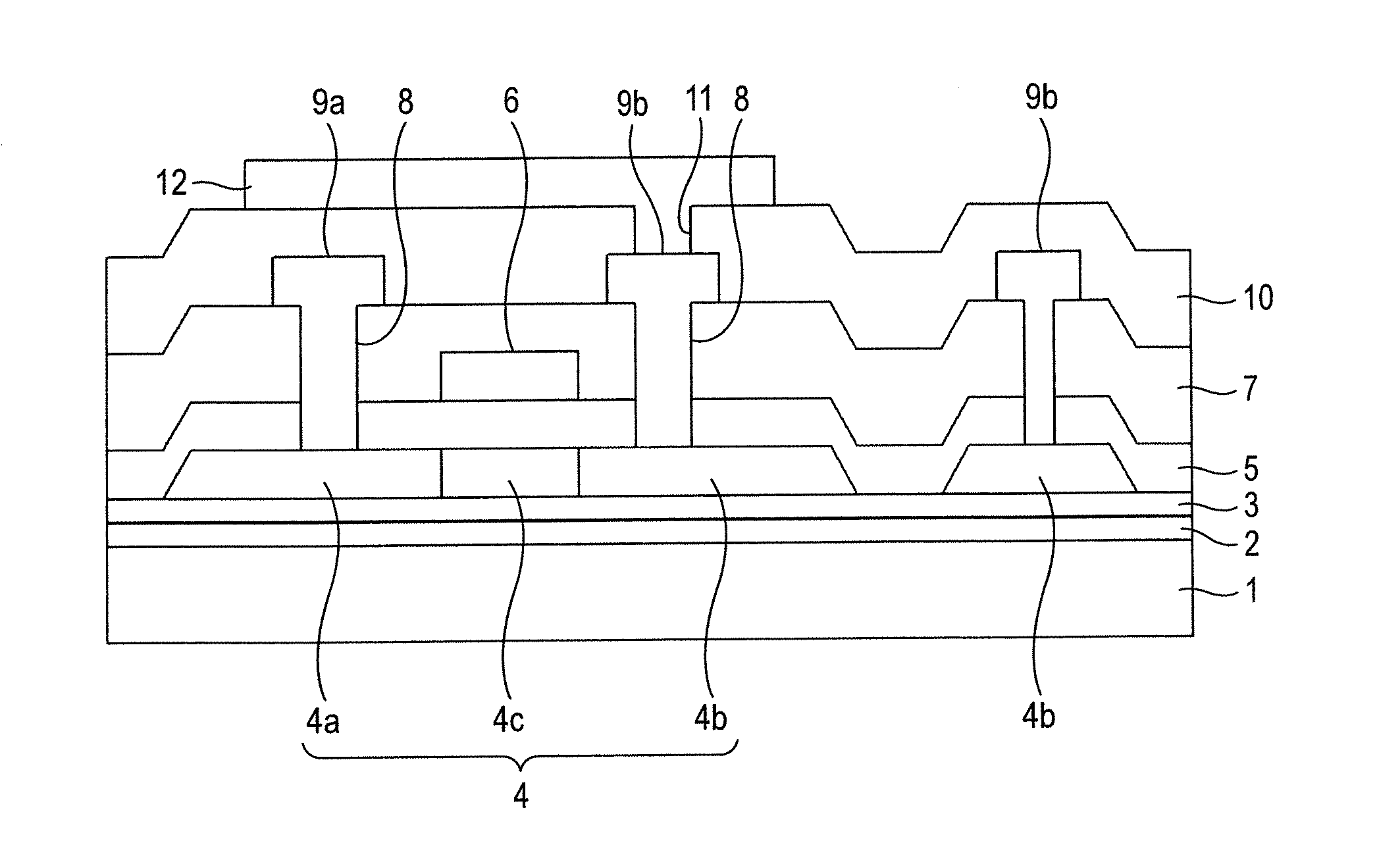 Thin film transistor, method of producing the same, and display device using the thin film transistor