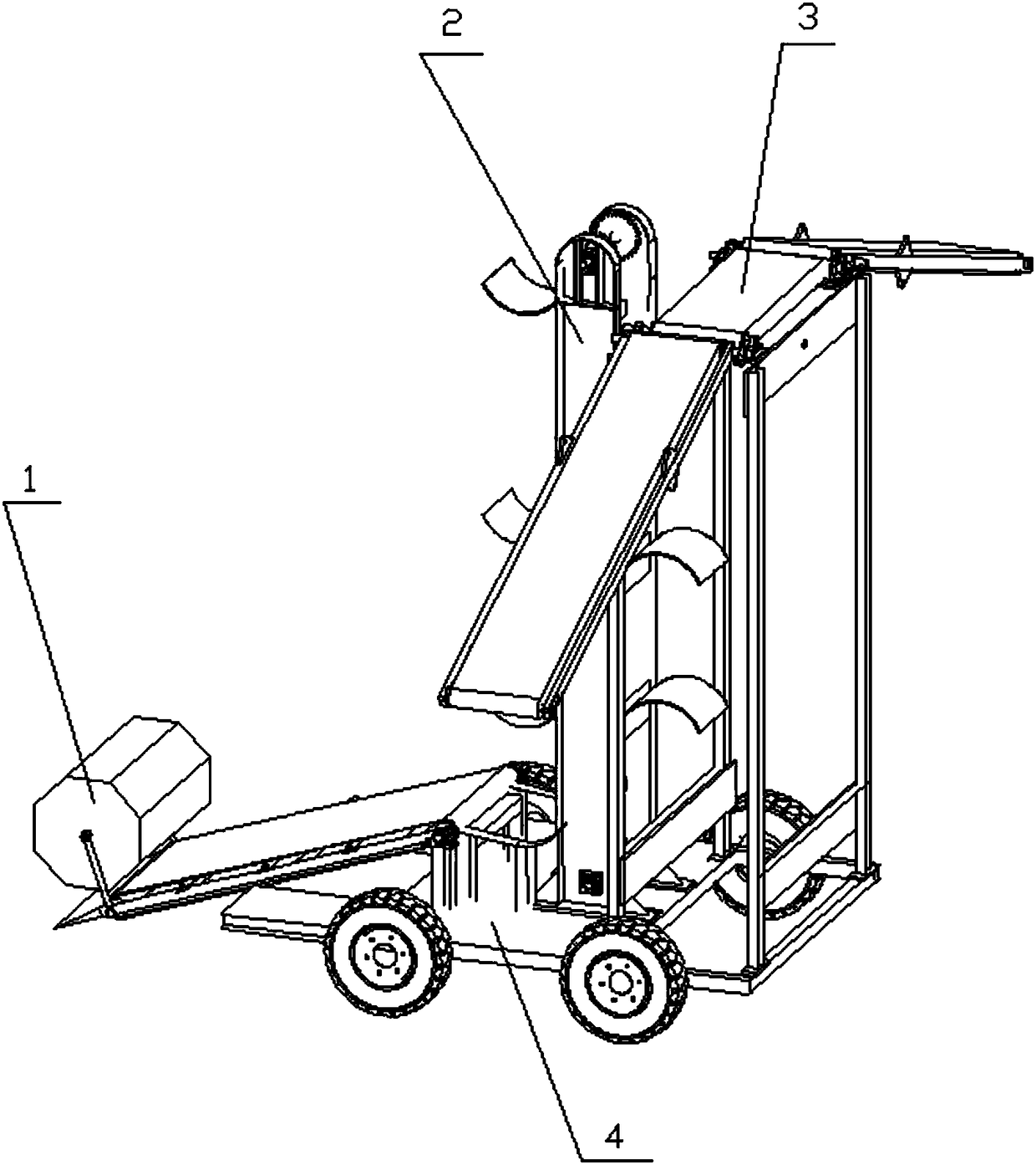 A field mobile picking and loading machine for woven bags