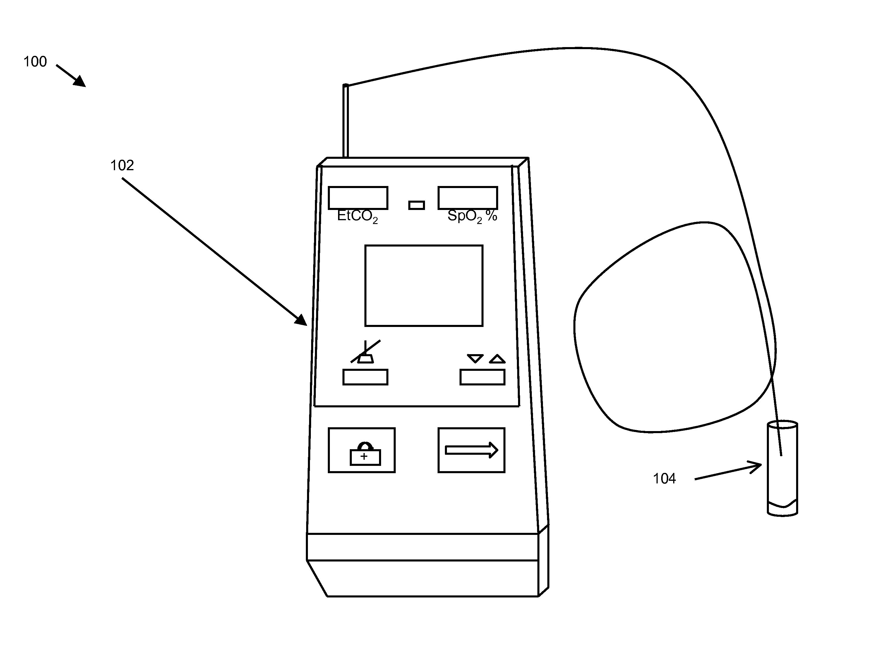 Oral end tidal carbon dioxide probe