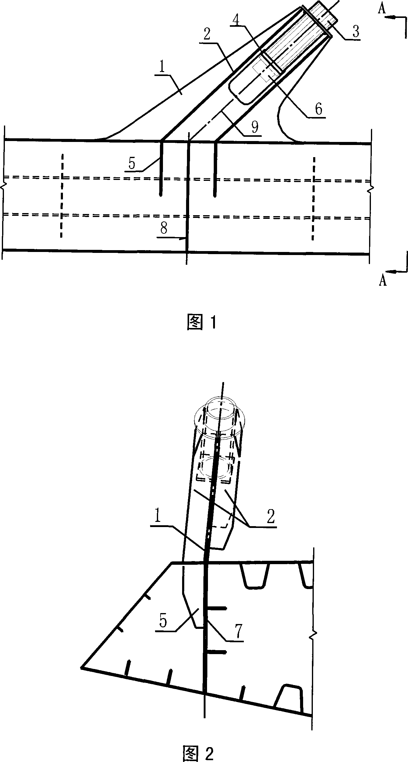 Cable-stayed bridge inclined dragline and steel main bear armtie type anchoring structure