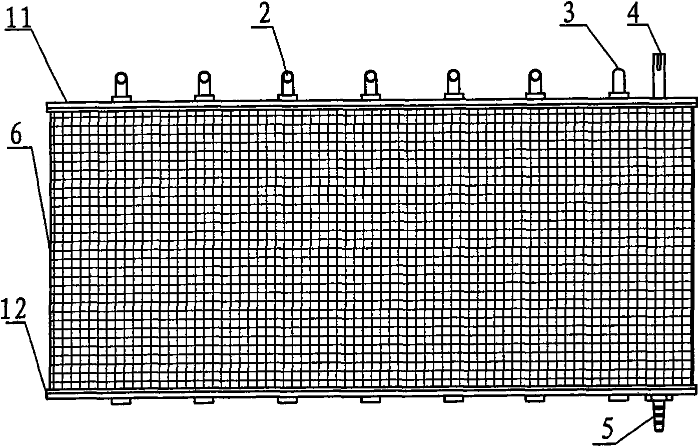 Micro-net component with rotary mobile micro-net body distributed with shock absorption and continuous line-shaped backwash